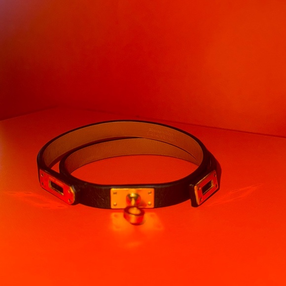 Hermes Black and Gold Women's Bracelet - Picture 2 of 5
